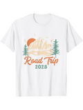 Men's T-Shirt Road Trip 2025 Scenic Mountain Pines With Setting Orange Sun
