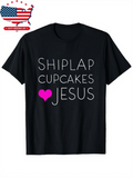 Men's T-Shirt Shiplap Cupcakes Pink Heart With Christian Faith Jesus