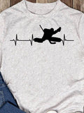 Men's T-Shirt Heartbeat Pulse With Dynamic Hockey Goalie Silhouette T Shirt