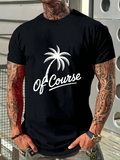 Men's T-Shirt Of Course White Palm Tree Under Sunset Breeze