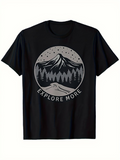 Men's T-Shirt Explore More Under Starry Sky Surrounded By Pine Trees Mountain