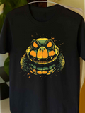 Men's T-Shirt Vivid Neon Colors Splattered On Dark Enigmatic Smiling Face Turtle