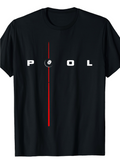 Men's T-Shirt Minimalist Modern Graphic With Vertical Red Line Pool
