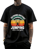 Men's T-Shirt Skydiving Birthday Jumping Into A New Year With Vintage Sunset Parachute Silhouette