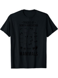 Men's T-Shirt Tracks Of North American Mammals In Shadowed Print With Distinct Paw Patterns Mammals