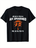 Men's T-Shirt Jesus Was An Unarmed Black Man Distressed Orange Cross On Splattered Paint T Shirt