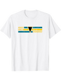 Men's T-Shirt Simple Retro Colors With Stylized Text And Horizontal Stripes Flag