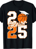 Men's T-Shirt Senior Graduation With Basketball And Graduation Cap