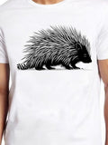 Men's T-Shirt Intricate Monochrome Spikes Patterned Wild Animal Porcupine