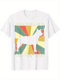 Men's T-Shirt Australian Cattle Dog Vintage Sunburst Style Graphic Dog