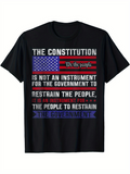 Men's T-Shirt American Flag With Patriotic Bold Typography And Constitution Print