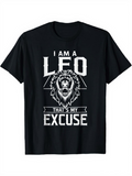 Men's T-Shirt I Am A Leo Excuse Banner With Roaring Lion Graphic