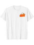Men's T-Shirt Cartoon Creamy Pumpkin Pie Slice With Whipped Topping Design