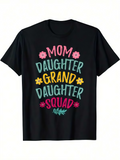 Men's T-Shirt Colorful Flowers With Bold Family Lettering Under Playful Accents T Shirt