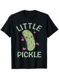 Men's T-Shirt Little Pickle Surrounded By Playful Pink Hearts Cute Pickle