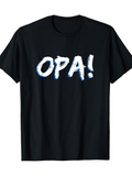 Men's T-Shirt OPA Bold White Brushstroke Letters On Black Fabric Shirt