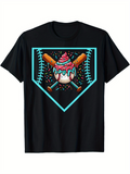 Men's T-Shirt Colorful Sprinkles With Bats Framing An Ice Cream Baseball