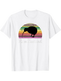 Men's T-Shirt New Zealand Retro Sunset Silhouette Kiwi Bird