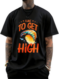 Men's T-Shirt I Like To Get High Colorful Paraglider Soaring Over Sunset Cloud Sky