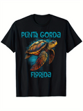 Men's T-Shirt Punta Gorda Florida Vibrant Underwater Scene With Colorful Sea Turtle