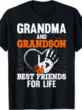 Men's T-Shirt Grandma And Grandson Holding Hands In Heart With Splattered Dots T Shirt