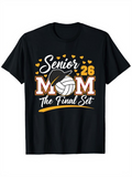 Men's T-Shirt Senior Mom With Graduation Cap Volleyball Hearts And Number Twenty Six