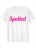 Men's T-Shirt Spoiled Bright Pink Lettering With Minimal Serif White Correctional Officer T Shirt