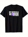 Men's T-Shirt My Sister Is A Warrior Purple Ribbon Epilepsy Awareness