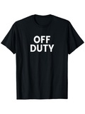 Men's T-Shirt Off Duty Bold White Text Minimalist Black T Shirt