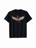 Men's T-Shirt Vintage Sunset Colors With Stylized Wings Spreading Gracefully Majestic Eagle