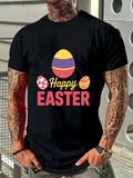 Men's T-Shirt Happy Easter With Colorful Painted Eggs Under Festive Easter Egg