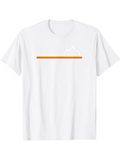 Men's T-Shirt Retro Gradient Line With Minimalist Mountain Silhouette Under Sunlit Horizon
