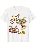 Men's T-Shirt Vibrant Coiling Patterns With Four Distinctively Colored Snakes