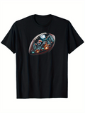 Men's T-Shirt Haunted Cemetery Under Glowing Moon Within A Football Night Scene