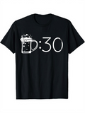 Men's T-Shirt Bubble Filled Beer Mug Clock Letters With Bold Number Graphic