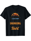 Men's T-Shirt Sunrise Reflections With Orange Glow Over Water Drinking Shirt