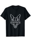 Men's T-Shirt Geometric Lines Bold Graphic Fox Head Design