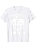 Men's T-Shirt Just Waiting For My Beard To Crown With Bold Mustache Print