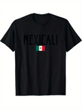Men's T-Shirt Mexicali Bold Letters With Centered Mexico Flag Graphic T Shirt