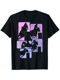 Men's T-Shirt Colorful Silhouette Riders With Horses Against Faded Abstract Backdrop Horse