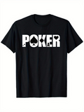 Men's T-Shirt Poker With Classic Playing Card Suits Under Bold White Letters