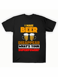 Men's T-Shirt I Make Beer Disappear With Clinking Mugs Under Bold Lettering