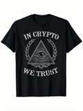 Men's T-Shirt In Crypto We Trust Triangular Emblem With Eye And Laurel Branches