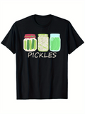 Men's T-Shirt Pickles Three Colorful Jars With Fresh Crunchy Preserved Vegetables Pickles