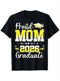 Men's T-Shirt Proud Mom Of A 2026 Graduate Bold Typographic With Graduation Cap
