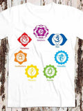 Men's T-Shirt Colorful Sacred Geometric Chakras Symbolic Energy Spiritual Pattern
