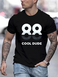 Men's T-Shirt Cool Dude Reflected White Typography With Bold Graphic Design