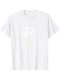 Men's T-Shirt Minimalist White Graphic With Soft Curved Lines In Subtle Brushstroke Design