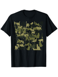 Men's T-Shirt Camo Camouflage Texture With Multiple Silhouette Art Style Cat