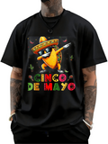 Men's T-Shirt Cinco De Mayo Celebratory Dabbing Taco With Sunglasses Wearing Sombrero